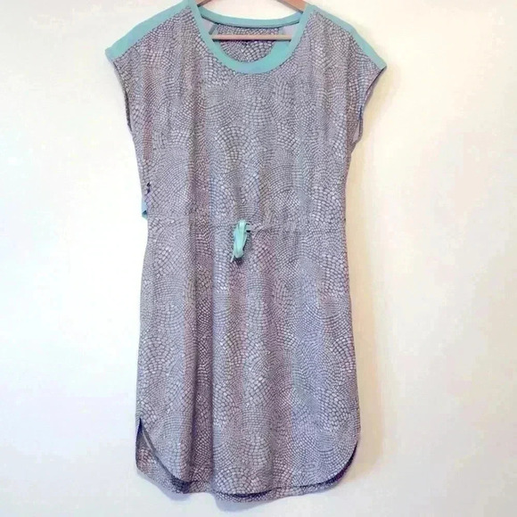 Title nine Dresses & Skirts - TITLE NINE Nimblene Grey Aqua Athleisure Shirt Dress